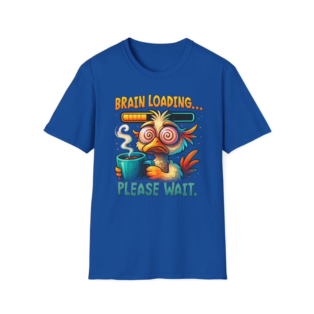 T-Shirt — ‘Brain Loading... Please Wait’ Funny Exhausted Coffee Tee