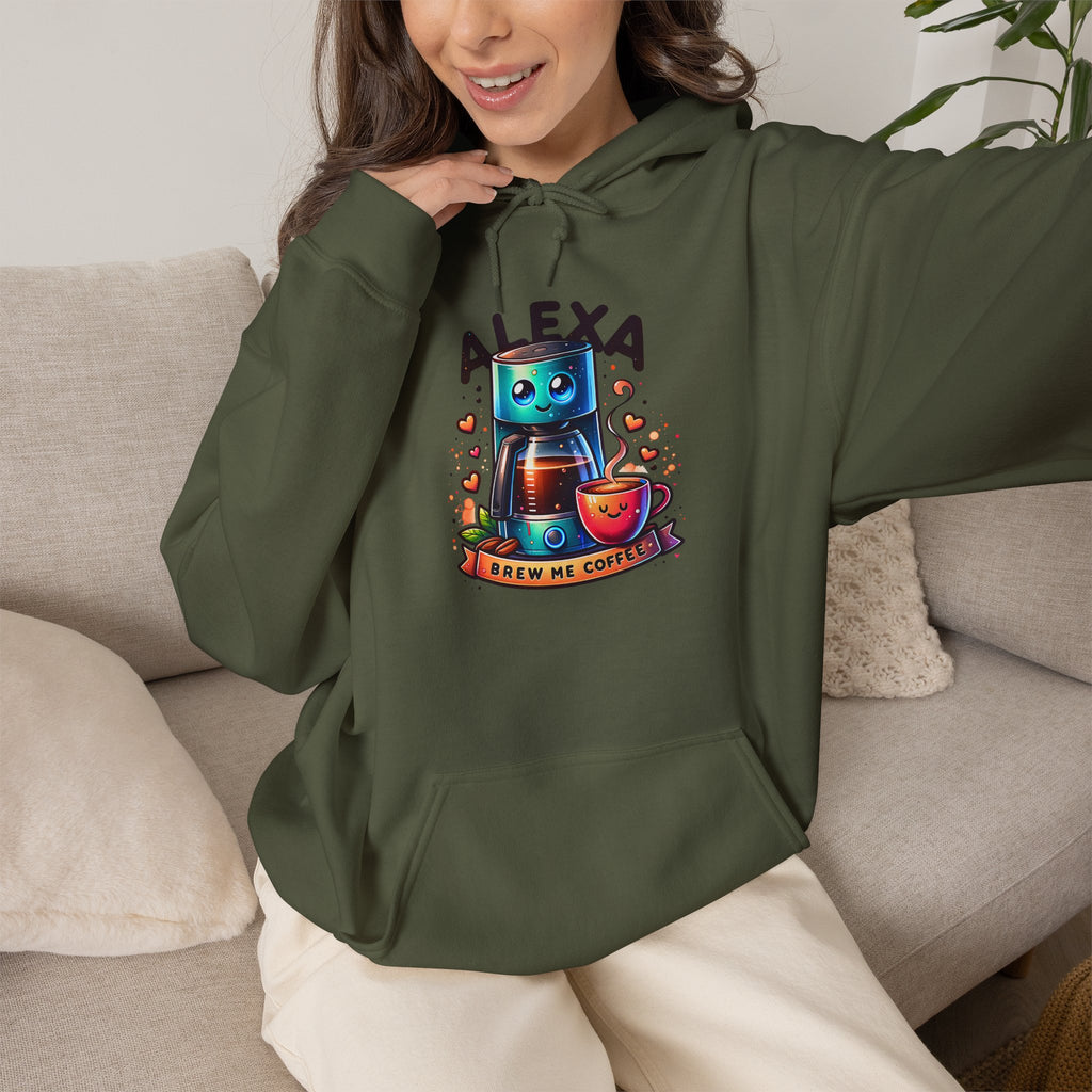 Alexa Coffee Maker Hoodie — Cute Coffee Maker with Coffee Illustration