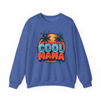 Cool Mama Crewneck Sweatshirt — Retro Sunset Palm Graphic for Moms
