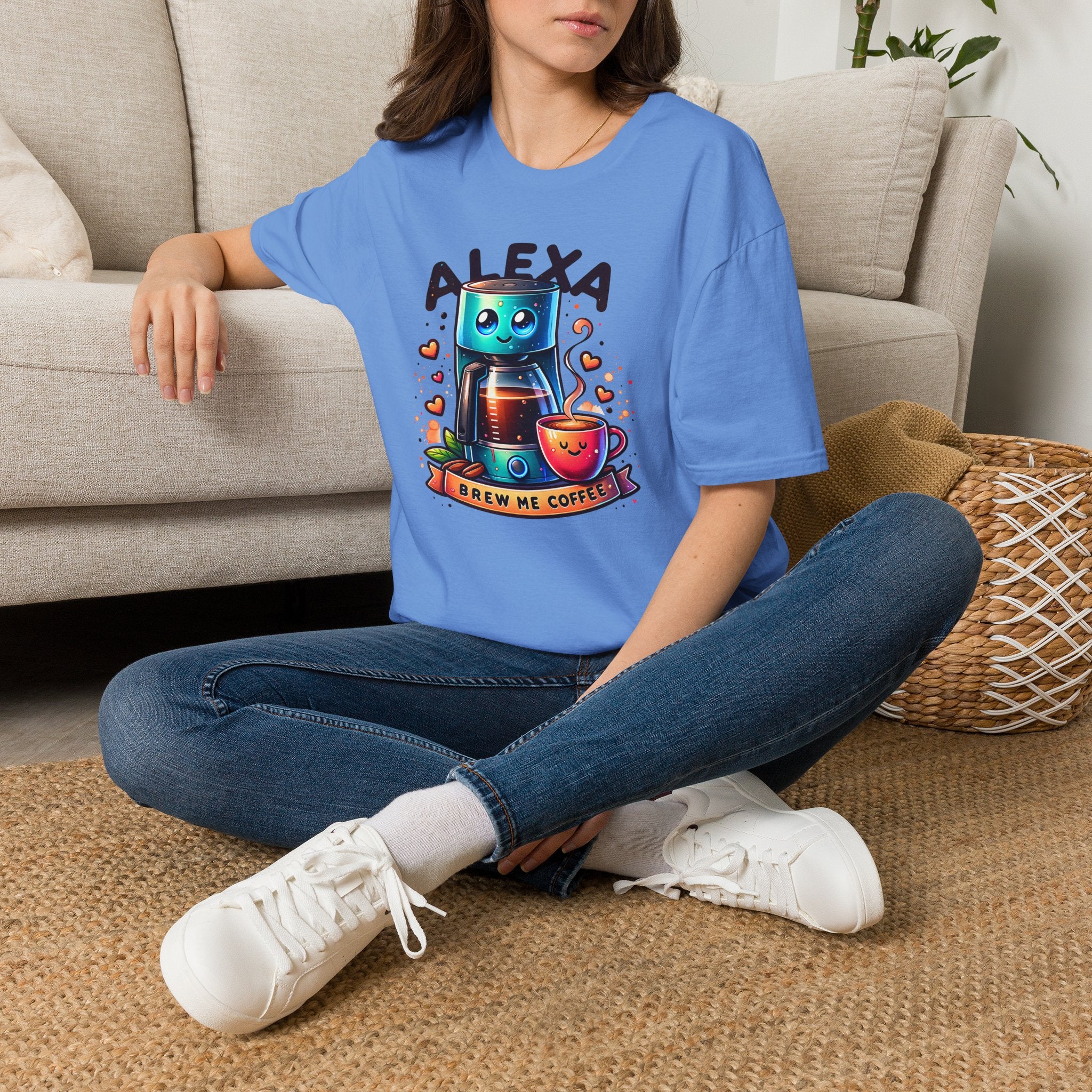 Alexa Coffee Robot T‑Shirt — Cute Brew Me Coffee Tee for Coffee Lovers