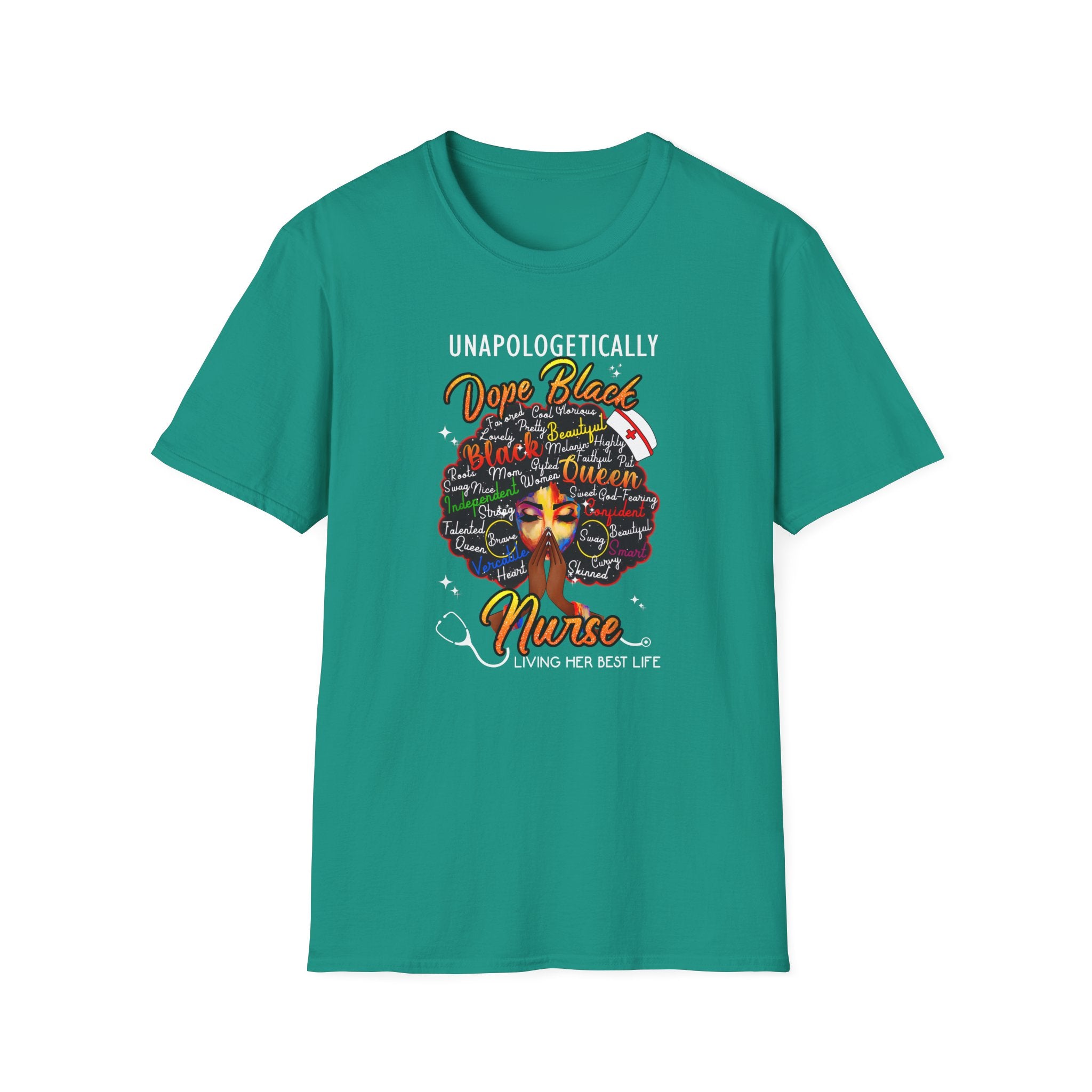 "Unapologetically Dope" Inspirational African American Nurse Tee — Black Afro Nurse T-Shirt