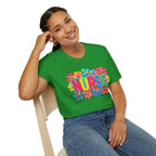 Nurse Floral Rainbow T-Shirt — Colorful Flower Tribute for Nurses