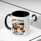 Bean There Brewed That Coffee Mug — Cute Coffee Bean & Cup Accent Mug (11/15oz)