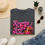 Running on Iced Coffee T-Shirt — Cute Pink Coffee Graphic Tee
