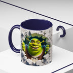 Shrek Peekaboo Accent Coffee Mug — Funny Green Ogre Ceramic 11/15oz