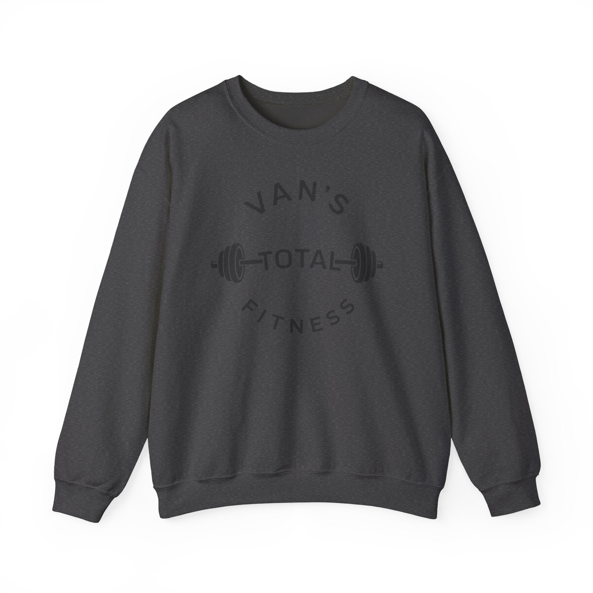 Fitness Crewneck Sweatshirt — "Van's Total Fitness" Barbell Logo