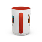 Peace • Love • Coffee Accent Mug — Leopard Peace Sign Coffee Lover Gift
