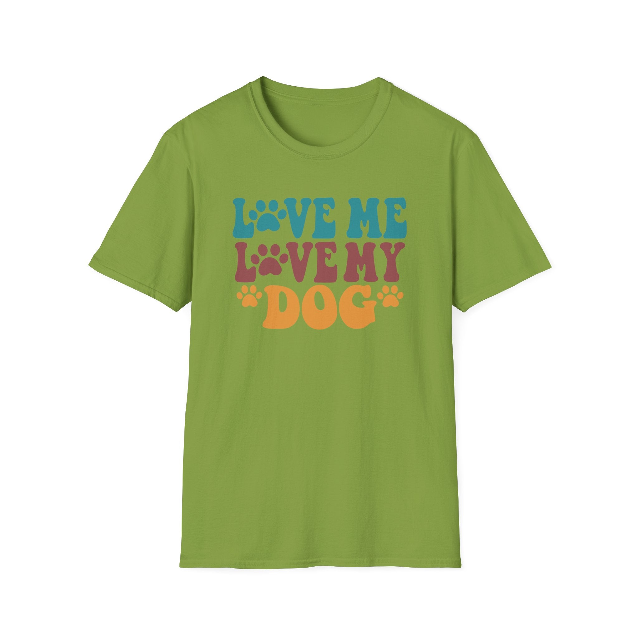 Love Me Love My Dog T-Shirt — Retro Paw Print Dog Lover Tee