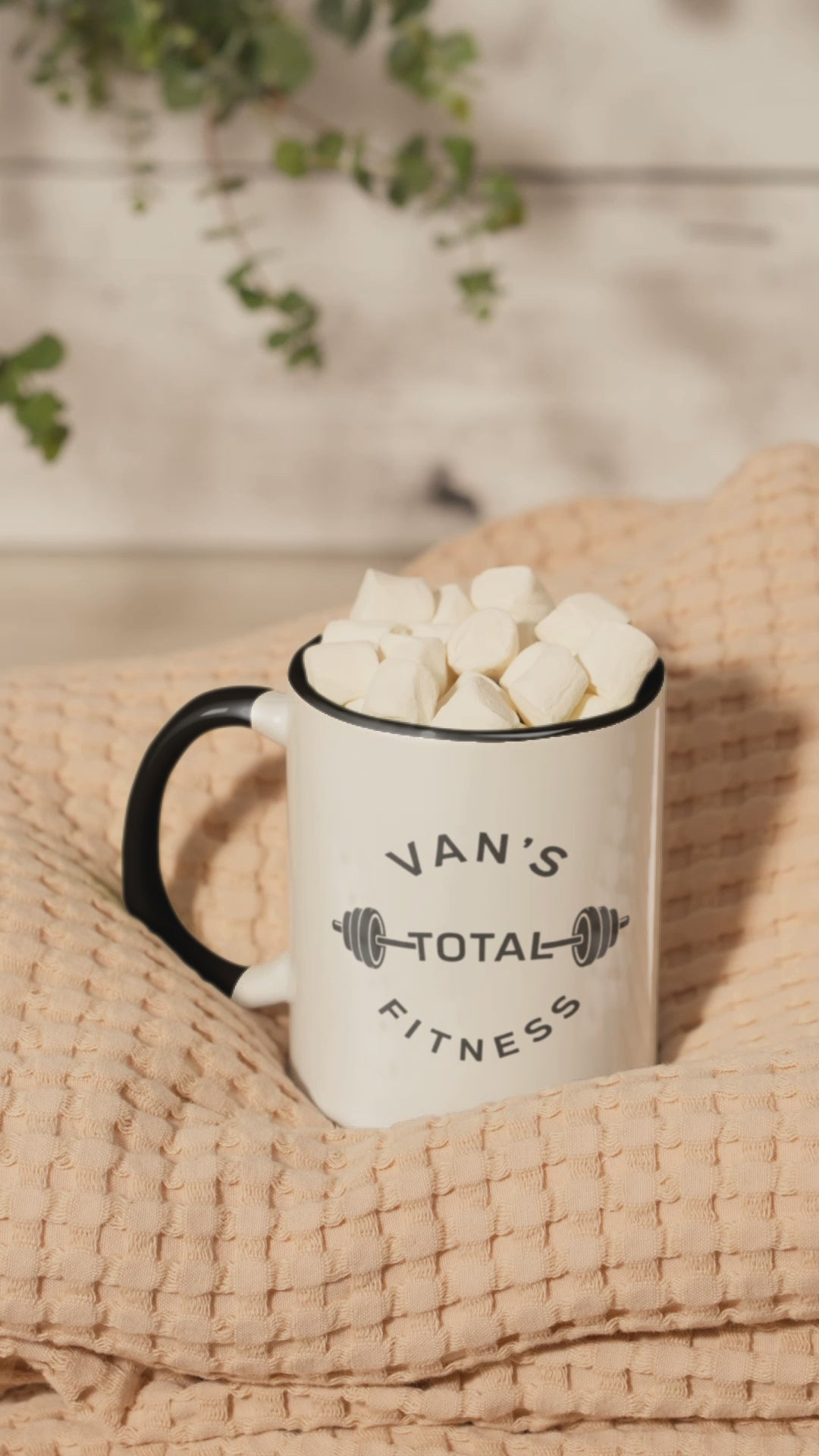 Van's Total Fitness Coffee Mug (11oz/15oz) — Gym Barbell Ceramic Mug